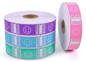 Billets de tombola perforés 1"x2" avec visage souriant, faciles à déchirer, dos inscriptible, numérotés consécutivement pour événements - Product Image 3