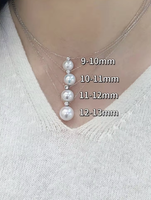 Pendentif en perle Edison de 9 à 13 mm, lustre métallique rond, collier en perle d'eau douce blanche de haute qualité, style princesse, bijoux fins