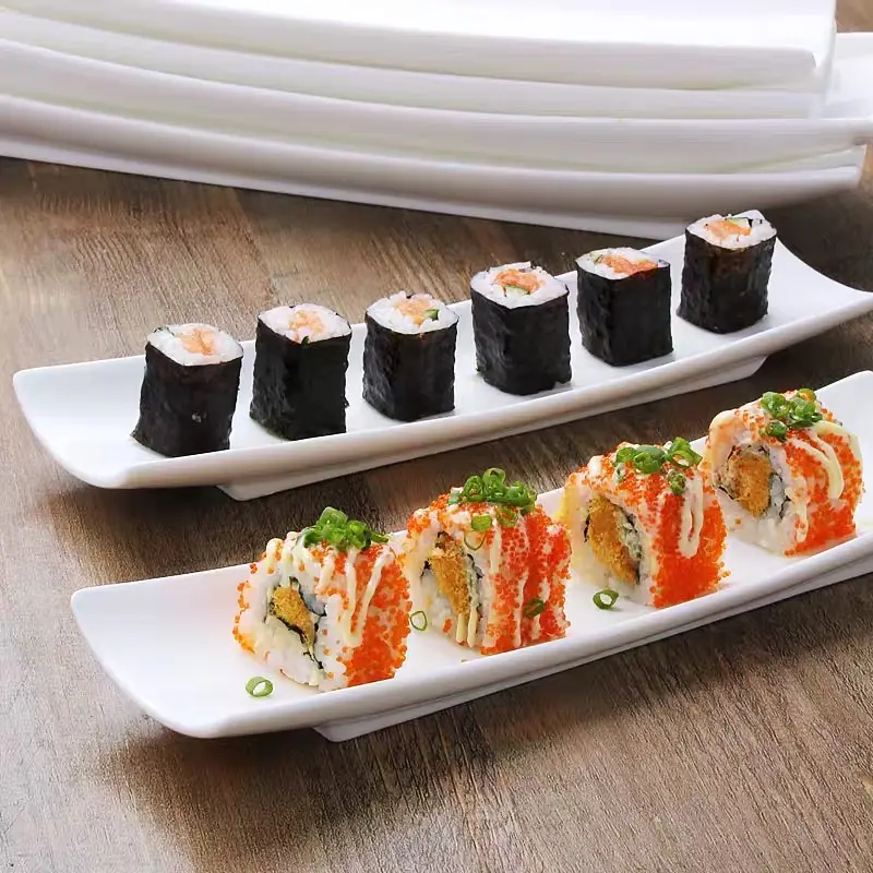 Placa de sushi de melamina irrompible, placa rectangular de sublimación