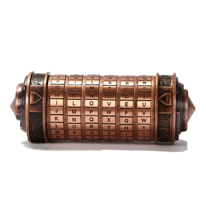 <span class=keywords><strong>Coffre</strong></span>-<span class=keywords><strong>fort</strong></span> de défi mentale <span class=keywords><strong>vintage</strong></span> Cryptex Da Vinci avec serrure à combinaison de lettres, type Escape Chamber - Product Image 4