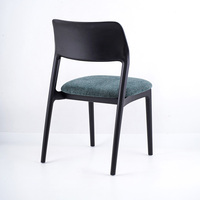 Chaises de salle à manger en bois massif de frêne, design unique, style minimaliste italien, chaises de salle à manger noires avec accoudoirs et dossier