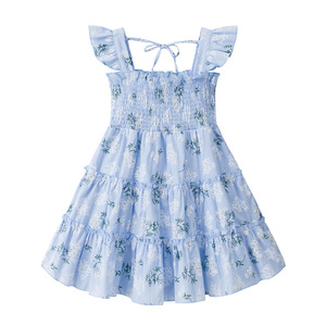 Vestido Floral Fresco de Verano para Niñas, Vestido Infantil Moderno y Sencillo, Venta al por Mayor de Fábrica, Personalizado - Product Image 1