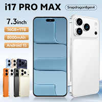 Smartphone 5G pas cher sans marque, compatible 3G 4G, design personnalisable I17 Pro Max, écran 6,8 pouces, Android 8.1, batterie 4000 mAh+