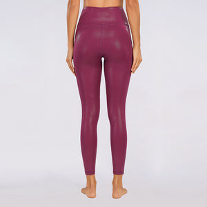 مصنع OEM إمرأة أكتيفيوير طماق لامعة مخصص ارتفاع الخصر السائل طماق لامعة اليوغا اللباس الداخلي مع جيوب - Product Image 3