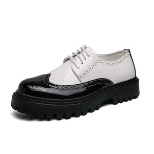 Chaussures habillées rétro pour hommes, style Oxford, en cuir véritable, mocassins décontractés à enfiler, coupe haute, bout rond, grandes tailles, nouveaux styles - Product Image 5