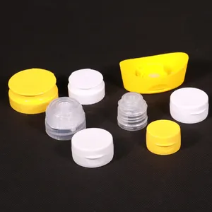 Tampas de garrafa de mel, tampa de garrafa de mel boca larga reciclável com parafuso superior de válvula de silicone, 38/400