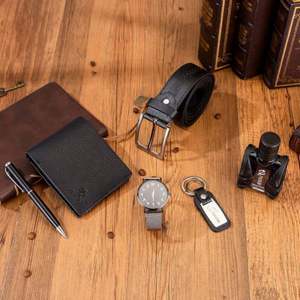 Reloj de Cuarzo de Lujo para Hombre 2025, Esfera Grande, Correa de Cuero y Aleación, Juego de Regalo Boutique de 6 Piezas con Correa, Gran Venta - Product Image 4