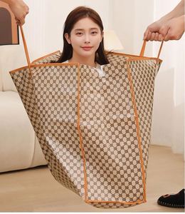 Space Saving Heavy-Duty <b>Wardrobe</b> Storage Bag with Zippers Carrying Handles Foldable Design <b>Large</b> Capacity PE+Non-Woven Fabric - Product Image 5