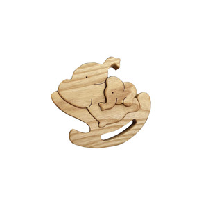 <strong>Wooden</strong> <strong>Personalised</strong> Mom Elephant and Baby Elephant <strong>Puzzle</strong> in a Rocking Chair Family Elephant Balance Toy Expecting Mom Gift - Product Image 1