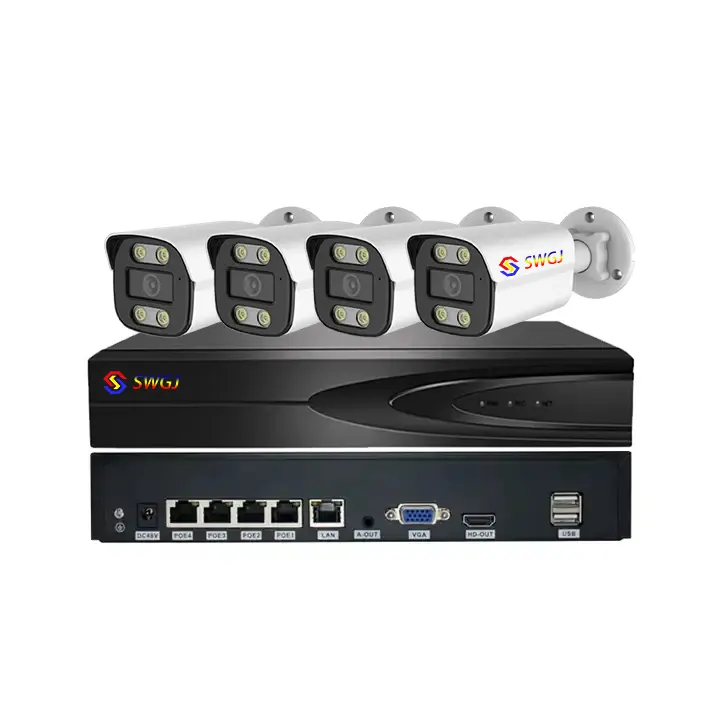 4 kênh đầy đủ màu sắc tầm nhìn ban đêm HD 2MP AHD DVR Kit giám sát trong nhà Hệ thống camera an ninh P2P CCTV Set