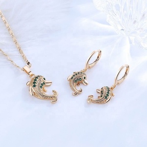 Juego de Joyería de Moda al por Mayor, Tendencia 2023, Dubai, Chapado en Oro de 18K, Forma de Delfín, Cristal de Zirconia, para Compromiso, Fiesta, Boda, para Mujer - Product Image 2