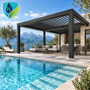 <span class=keywords><strong>Abri</strong></span> <span class=keywords><strong>de</strong></span> cuisine extérieur élégant avec toit bioclimatique, persiennes imperméables, taille personnalisée, pergola <span class=keywords><strong>de</strong></span> luxe <span class=keywords><strong>pour</strong></span> terrasse <span class=keywords><strong>de</strong></span> resort et piscine - Product Image 1
