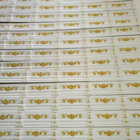 Moulures décoratives en polyuréthane pour plafond et mur, style européen, en PU, avec couronne sculptée en forme de rose
