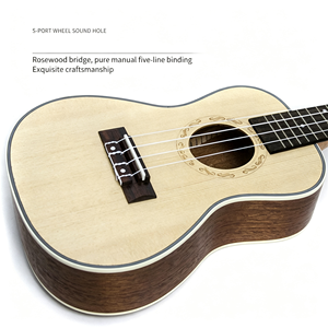 23 Zoll Massivholz-Ukulele Kleine Gitarre für Kinder 4-Saiter Okoume Anfänger-Ukulele für Kinder und Schüler - Product Image 5