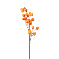 Fleurs artificielles en soie aux couleurs d'automne, style lanterne, branche unique, plantes vertes pour arrangements floraux sur table de présentation de salon de thé au lait