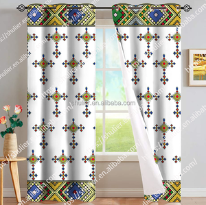 <span class=keywords><strong>Cortinas</strong></span> Largas <span class=keywords><strong>con</strong></span> Diseño Personalizado de Etiopía, Impresión 3D, <span class=keywords><strong>Cortinas</strong></span> Modernas de Lujo para Ventanas de Dormitorio y Sala de Estar - Product Image 3