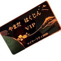 Tarjeta de Visita Electrónica NFC LED Personalizada, Etiqueta de Plástico VIP, Tarjeta Transparente con Película Laminada