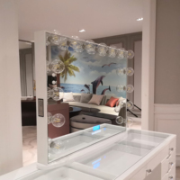 En stock aux États-Unis ! Miroir de coiffeuse Docarelife Hollywood White avec interrupteur tactile et 15 ampoules en verre à intensité variable