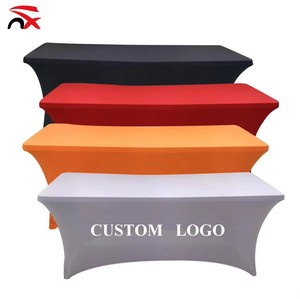 Manteles Elásticos de Poliéster y Spandex <span class=keywords><strong>con</strong></span> Logotipo Personalizado al por Mayor, Cubiertas para Mesa, Manteles para Fiestas, Banquetes y Bodas - Product Image 3