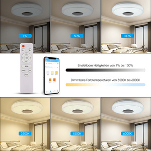 Plafonnier intelligent LEDEAST ZS-LQ à commande vocale, musique <span class=keywords><strong>BLE</strong></span>, pour chambre à coucher, RGB, gradation progressive, plafonnier LED moderne pour chambre à coucher - Product Image 2