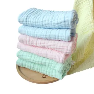 Mantas de muselina para bebé, 6 capas, gasa de algodón de color sólido