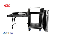Flight case 16U pour amplificateurs/équipements audio avec plateau à roulettes