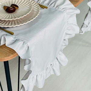 Wholesale Factory Handmade Linens Linen <strong>Table</strong> <strong>Runner</strong> Ruffles for Dining Home Tea Coffee <strong>Table</strong> Tablecloths - Product Image 6