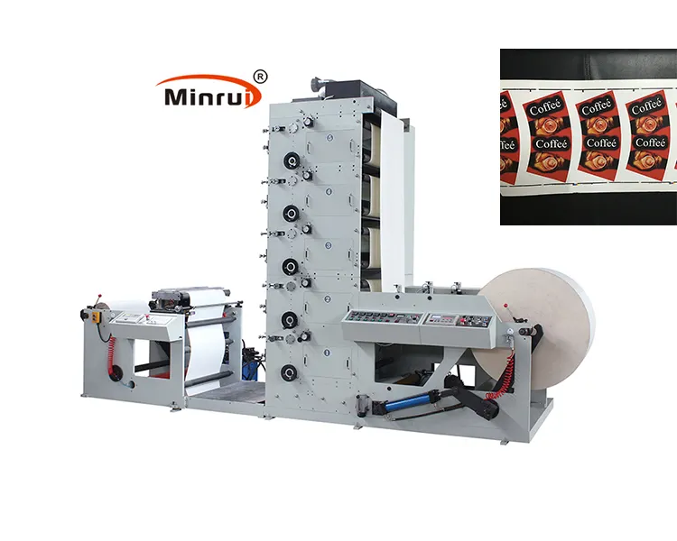 Top sale vertical paper cup plastic film flexo printing press machine in stock