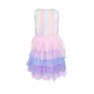 Vestido de Fiesta para Niñas, Tutú Arcoíris de Tul en Capas, Vestido de Princesa Pastel sin Mangas para Cumpleaños, Ropa de Diseñador para Niñas Pequeñas - Product Image 3