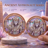 Pièce de monnaie interstellaire en cuivre pur 999 de 1 oz, 3D en relief, colorée UV, effet proof-like, Voyageur Galactique, Artisanat Métallique Artistique