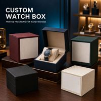 Boîte à montre en carton rigide personnalisée en gros avec insert coussin et emballage en papier imprimé pour les marques de montres et les détaillants