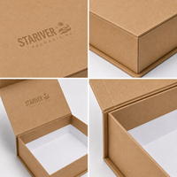 Eco Friendly Kraft Paper Foldable Magnetic Gift Box Custom Debossed Embossed Logo Flip Rigid Packaging Box for Tea Gift