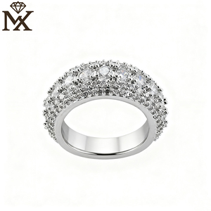 Anillo de cadena de Hip Hop de estilo cubano Unisex de plata 925, ajuste de cinco filas, anillo de Boutique de Zirconia cúbica, joyería de regalo de boda. - Product Image 3