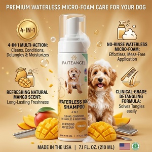 Espuma de Champú para Perros sin Agua al por Mayor, Baño Seco 4 en 1 <span class=keywords><strong>con</strong></span> Aroma a Mango, GMP OEM - Product Image 1