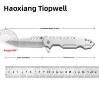 Couteau pliant tactique TOPWELL/Haoxiang VK5980 en acier inoxydable 3Cr13, couteau de poche portable pour le camping en plein air, randonnée, EDC, cadeau OEM
