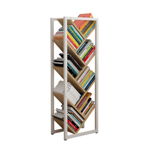 <strong>Simple</strong> Multi-layer Steel and <strong>Wood</strong> Bookshelf Creative Tree Floor <strong>Shelf</strong> for Living Room Bedroom - Product Image 5