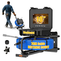Caméra d'inspection de canalisation industrielle 23 mm, 1080p AHD, 10 IPS, auto-nivelante + 512 Hz, IP68, câble fibre optique 30 à 100 m, DVR pour égouts