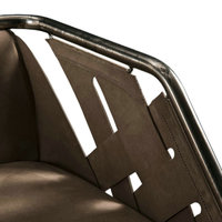 Fauteuil suspendu en fer forgé de style industriel américain, vintage, avec bande tressée en cuir PU, pour restaurant, café, salons de thé