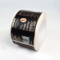 Autocollants personnalisés en feuille d'or, imperméables et résistants à l'huile, avec logo de grains de café, pour bocaux, bouteilles, étiquettes adhésives alimentaires