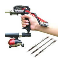Kit de Pêche Chasse Extérieure SYQT Étanche avec Lance-Pierre Fronde Moulinet Dards et Repose-Poignet Renforcé pour le Tir de Poissons