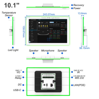 Terminal de Cabecera para Hospital con Android 14 RK3576S, Pantalla de 10.1 Pulgadas, Montaje en Pared POE, Micrófono, Altavoz, RS485 para Sistema de Centro de Datos Sanitario