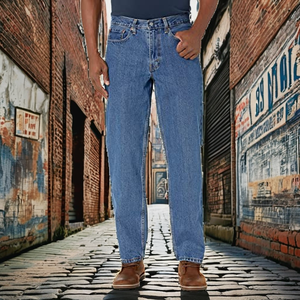 <span class=keywords><strong>Jean</strong></span> en denim coupe bootcut ample vintage taille mi-haute Levi's pour homme 550 (grands et très grands tailles disponibles) délavé moyen 34W X 32L - Product Image 2