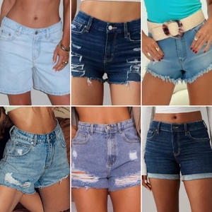 Nuevos shorts <span class=keywords><strong>vaqueros</strong></span> de verano para mujer, corte regular, adelgazantes, pierna ancha, vintage, corte bootcut, cintura media, de secado rápido, en stock, envío aleatorio. - Product Image 6