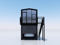 Rumah Kontainer Baja Prefabrikasi JHCE 20 Kaki, Pintu Rolling Shutter Modular Datar yang Dapat Dilepas, Desain Modern yang Dapat Dipindahkan, Kualitas Tinggi