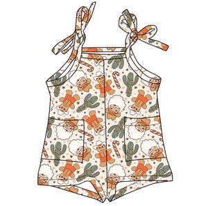 Ayarlanabilir Askılı Bebek Kız Çocuk Noel Baskılı Kabarık Tulum Süveter Örme Yazlık Bebek Kıyafeti - Product Image 4