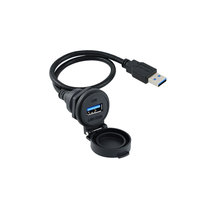 Cable de Extensión USB 3.0 Lshitech con Conector Hembra a Macho, Impermeable IP65, con Cubierta Protectora para Carga de Teléfono