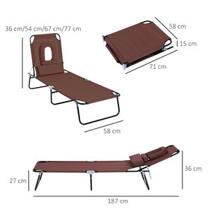 Outdoor High Quality Portable Beach Chaise Sun Lounge Reclining Folding Leisure Garden Beach Chair Office Resting Chair - Product Image 2