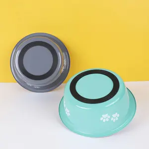 Nieuwe Rvs Printing Pet Feeder Creatieve Non-Slip Kat En Hond Voedsel Kom Huisdier Water Kom Leuke Hond poot Kom
