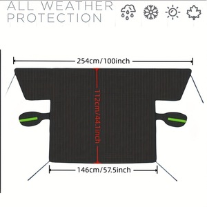 ผ้าคลุมกระจกรถยนต์แบบผ้าอ็อกซ์ฟอร์ด สีดำ กันน้ำ ป้องกันหิมะและน้ำแข็ง สำหรับทุกฤดูกาล ปกป้องรถยนต์ - Product Image 2