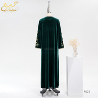 Robes caftan de luxe à col en V Dubai Ethnique Vintage Broderie Jalabiya Abaya Dubai Ramadan Caftan Robes de soirée longues avec ceinture
